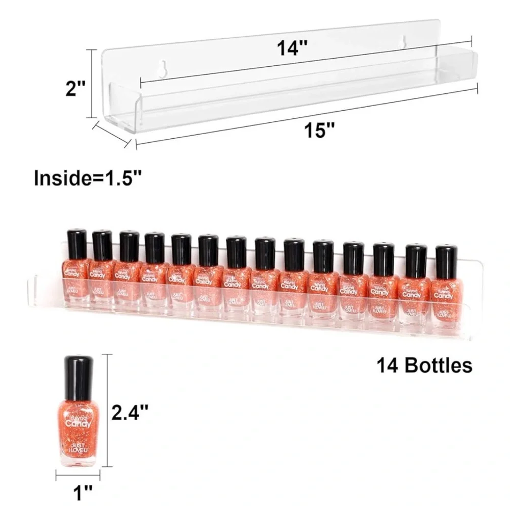 4 acrylic wall shelves